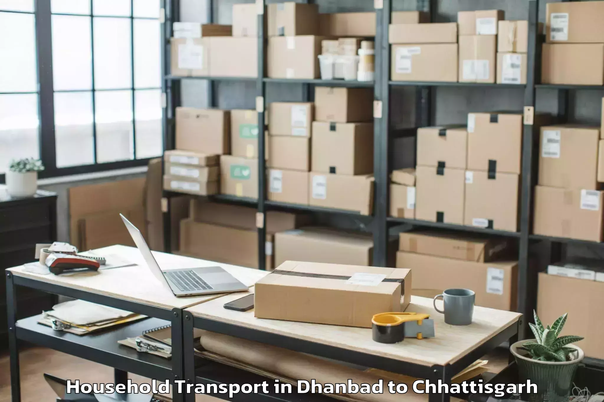 Affordable Dhanbad to Patan Durg Household Transport